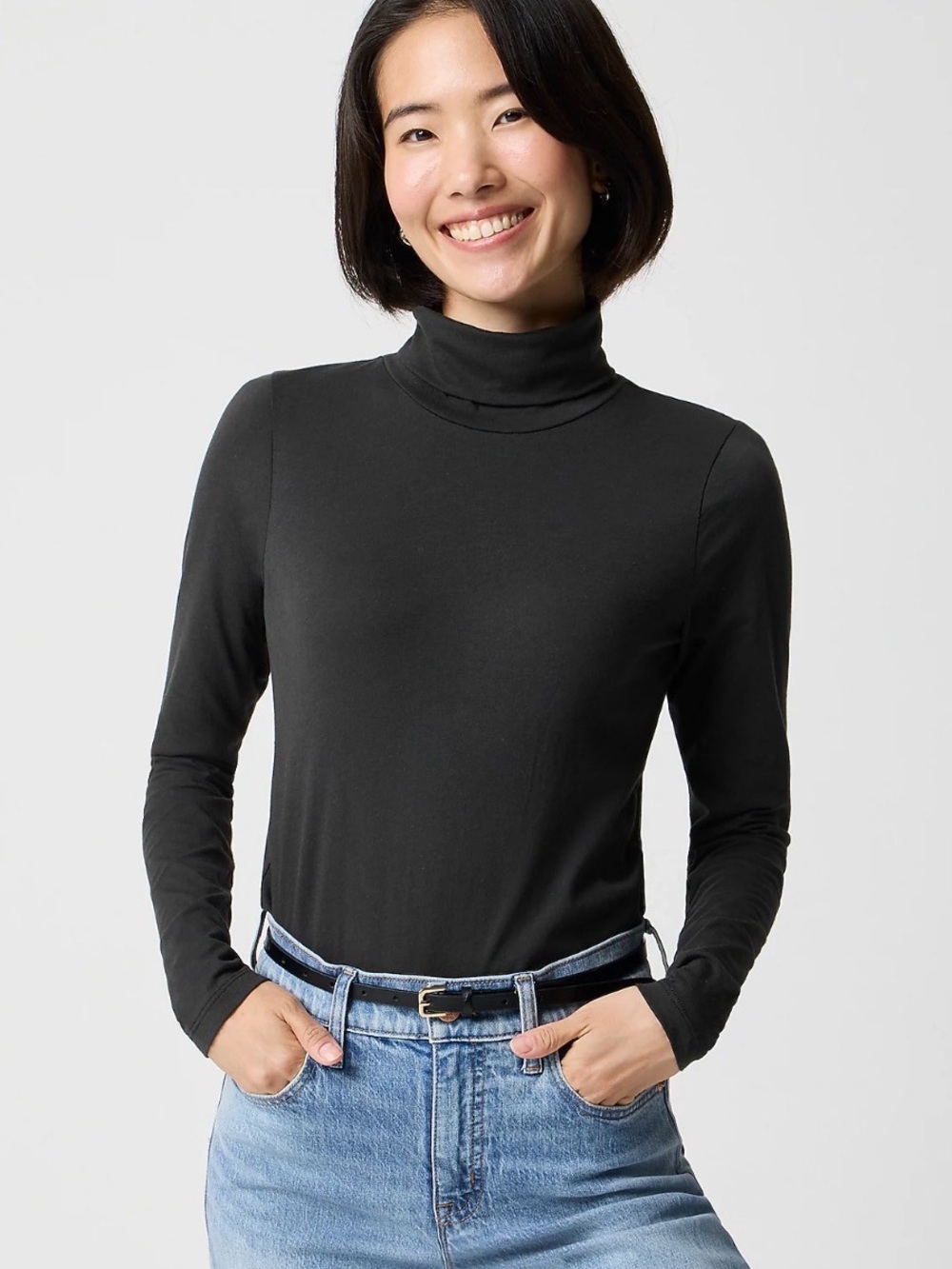 Women’s J. Crew Black Long-Sleeve Turtleneck Top